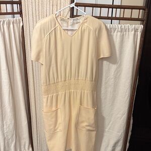 Vintage Valentino Beige Textured Dress Made in Italy